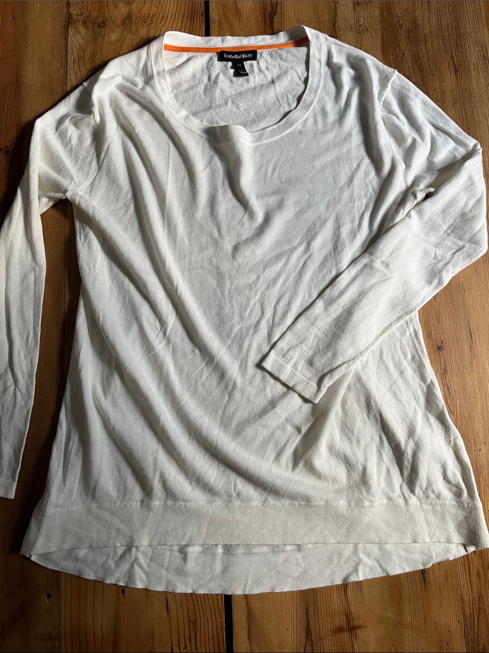 ISABELLA OLIVER Maternity XS White Lightweight Scoop Neck Knit Sweater